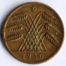 Монета 10 рейхспфеннигов. 1930 год (D), Веймарская республика.