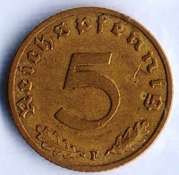 5 рейхспфеннигов. 1938 год (F), Третий Рейх.