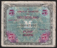 Бона 5 марок. 1944 год, Германия (союзническая оккупация).