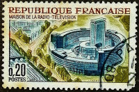 Почтовая марка. "Париж: Дом радио и телевидения". 1963 год, Франция.