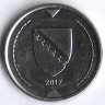 Монета 1 конвертируемая марка. 2017 год, Босния и Герцеговина.