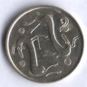 Монета 2 цента. 1990 год, Кипр.