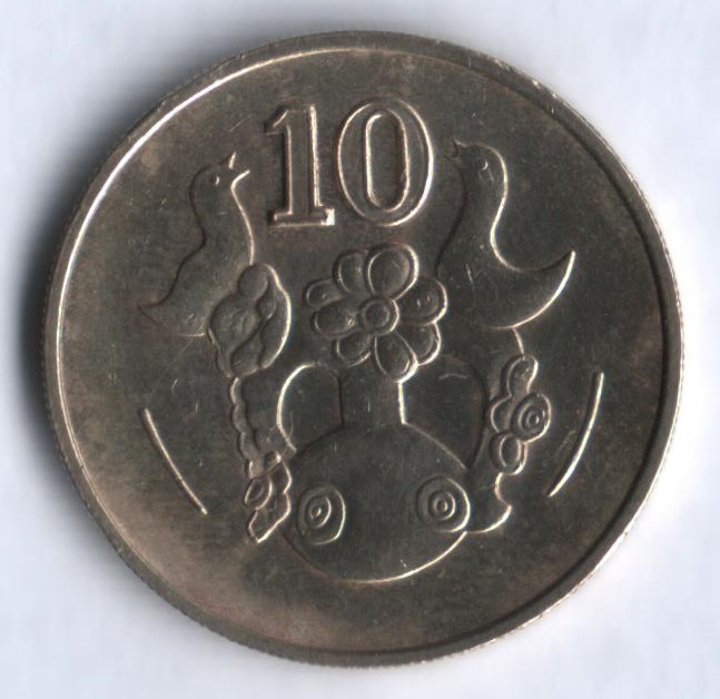 Монета 10 центов. 1985 год, Кипр.