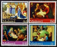 Набор марок (4 шт.). "Рождество". 1968 год, Малави.