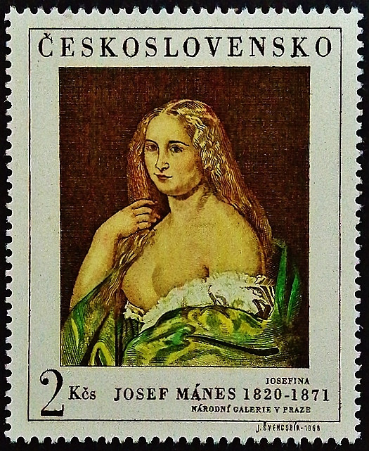 Марка почтовая. «Жозефина», Йозеф Манес. 1968 год, Чехословакия.
