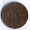 Монета 1/2 пенни. 1956 год, Великобритания.