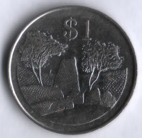 Монета 1 доллар. 1997 год, Зимбабве.
