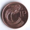 Монета 1 пенни. 2000 год, Ирландия.