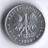 Монета 1 злотый. 1990 год, Польша.
