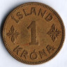 Монета 1 крона. 1925 год, Исландия. HCN;GJ.