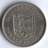 Монета 5 новых пенсов. 1968 год, Джерси.