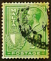 Почтовая марка. "Король Георг V". 1926 год, Мальта.