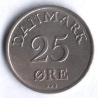 Монета 25 эре. 1949 год, Дания. N;S.
