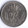 Монета 25 эре. 1949 год, Дания. N;S.