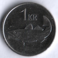 Монета 1 крона. 2007 год, Исландия.