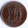 Монета 1 цент. 1973 год, Ямайка. FAO.