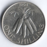Монета 1 шиллинг. 1968 год, Малави.