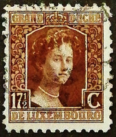 Почтовая марка (17⅟₂ c.). "Великая герцогиня Мария Аделаида". 1917 год, Люксембург.
