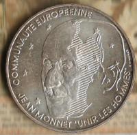 Монета 100 франков. 1992 год, Франция. Жан Монне.