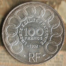 Монета 100 франков. 1992 год, Франция. Жан Монне.