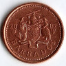 Монета 1 цент. 2002 год, Барбадос.