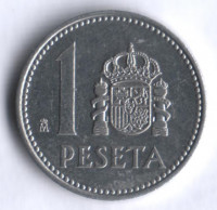 Монета 1 песета. 1985 год, Испания.