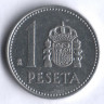 Монета 1 песета. 1985 год, Испания.