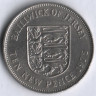 Монета 10 новых пенсов. 1975 год, Джерси.