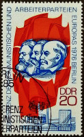 Почтовая марка. "Конференция коммунистических и рабочих партий Европы". 1976 год, ГДР.