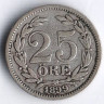 Монета 25 эре. 1899(EB) год, Швеция.