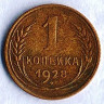 Монета 1 копейка. 1928 год, СССР. Шт. 1.3.
