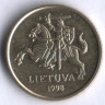 Монета 10 центов. 1998 год, Литва.
