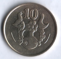Монета 10 центов. 1990 год, Кипр.