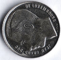 Монета 1 франк. 1991 год, Люксембург. Брак. Поворот на 90⁰.