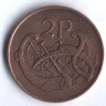 Монета 2 пенса. 1975 год, Ирландия.