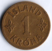 Монета 1 крона. 1929 год, Исландия. N-GJ.