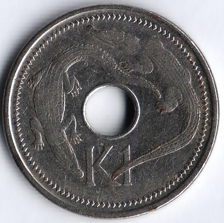 Монета 1 кина. 2005 год, Папуа-Новая Гвинея.
