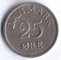 Монета 25 эре. 1950 год, Дания. N;S.