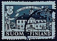 Почтовая марка (5 m.). "600-летие города Порвоо". 1946 год, Финляндия.