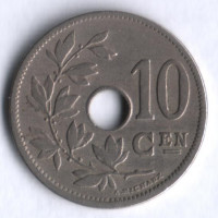 Монета 10 сантимов. 1906 год, Бельгия (Belgie).