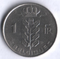 Монета 1 франк. 1970 год, Бельгия (Belgique).