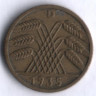 Монета 5 рейхспфеннигов. 1935 год (D), Веймарская республика.