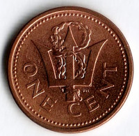 Монета 1 цент. 2004 год, Барбадос.