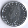 Монета 1 песета. 1986 год, Испания.