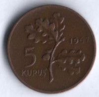 5 курушей. 1967 год, Турция.