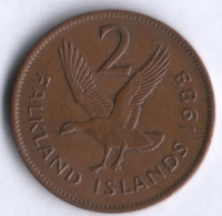 2 пенса. 1983 год, Фолклендские острова.