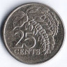 Монета 25 центов. 2008 год, Тринидад и Тобаго.