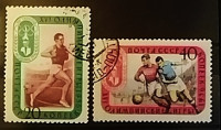 Набор почтовых марок  (2 шт.). "Летние Олимпийские игры 1956 года - Мельбурн". 1957 год, СССР.