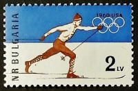 Почтовая марка. "Зимние Олимпийские игры, Скво-Вэлли-1960". 1960 год, Болгария.