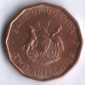 Монета 2 шиллинга. 1987 год, Уганда.